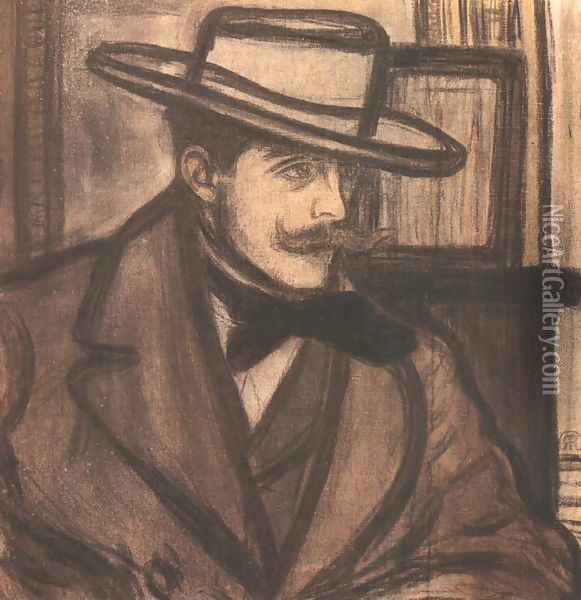 Portrait of James Pitcairn Knowles 1892 Oil Painting - Jozsef Rippl-Ronai