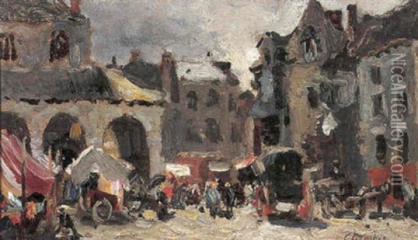 Market Day Oil Painting - Colin Campbell Cooper