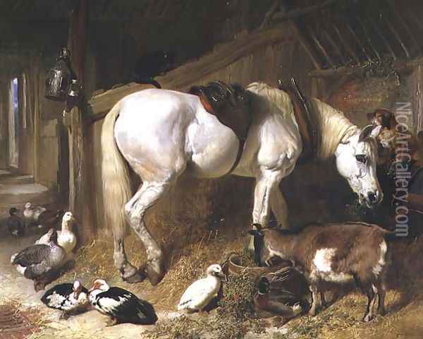 The Midday Meal, 1850 Oil Painting - John Frederick Herring Snr