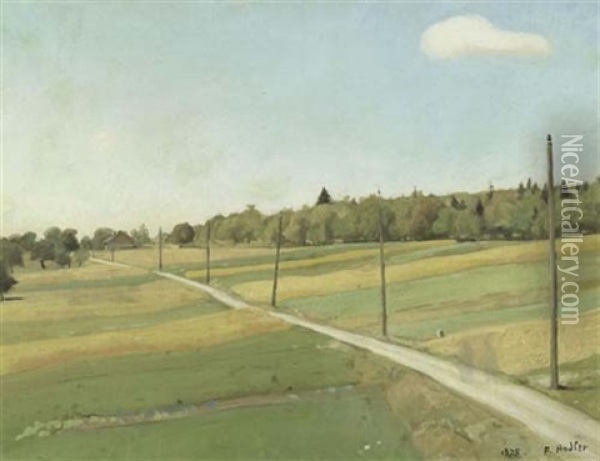 Landstrasse Mit Telegraphenstangen Oil Painting - Ferdinand Hodler