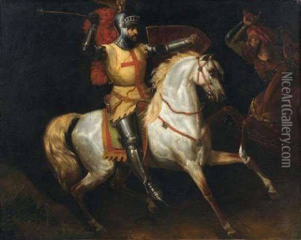 Cavaliers D'apres < La Bataille De Tolosa > Oil Painting - Horace Vernet