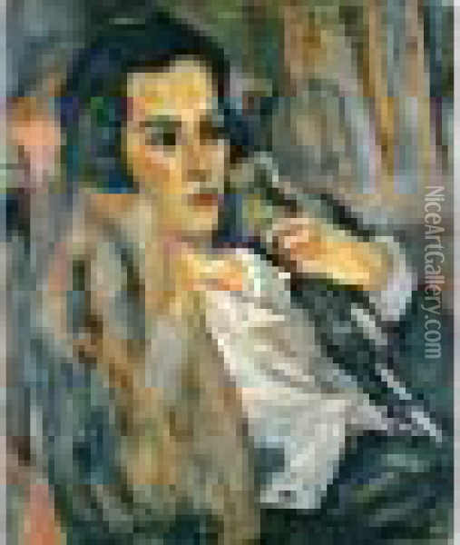 Femme A La Fourrure Oil Painting - Henri Epstein