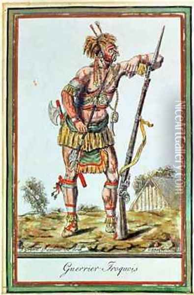 Iroquois Warrior Oil Painting - Jacques Grasset de Saint-Sauveur