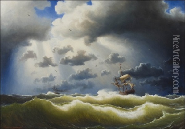 Myrskyava Meri Oil Painting - Marcus Larsson
