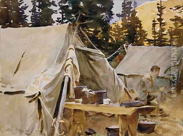 Camp at Lake O'Hara 1916 Oil Painting - John Singer Sargent