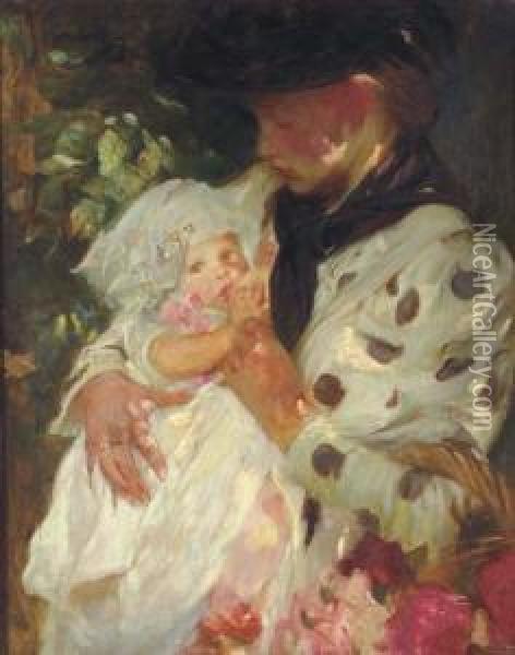 The Flower Girl Oil Painting - James Jebusa Shannon