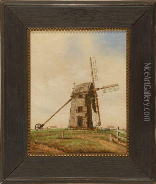 The Old Nantucket Windmill Oil Painting - James Walter Folger