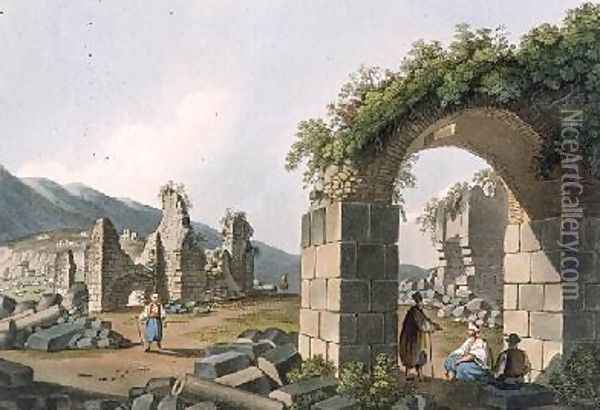 Ruins of the Baths at Ephesus plate 43 from Views in the Ottoman Dominions Oil Painting - Luigi Mayer