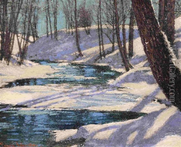 Snow Shadows Oil Painting - Francis Hans Johnston