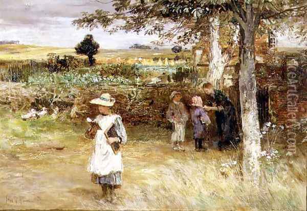 Leaving School, 1898 Oil Painting - John Robertson Reid