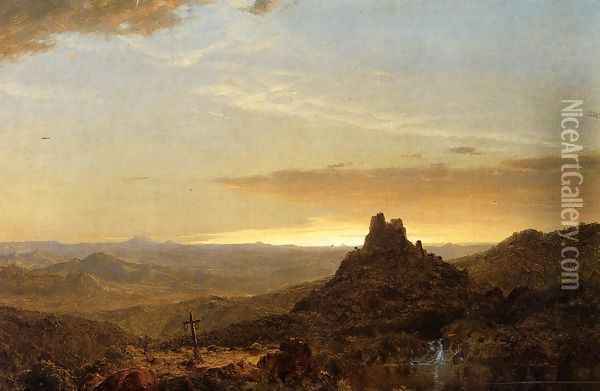 Cross In The Wilderness Oil Painting - Frederic Edwin Church