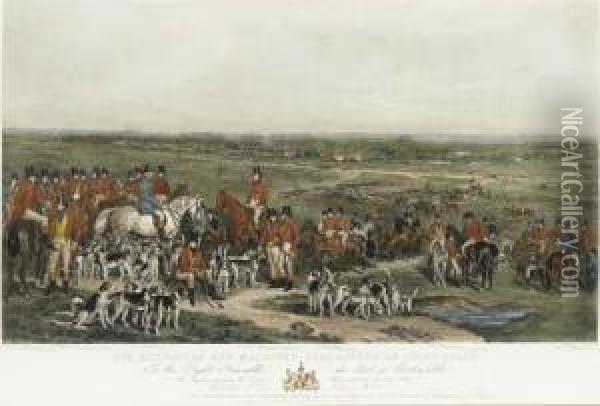 The Meeting Of Her Majesty's 
Stag Hounds: Two Plates; And The Oldberkshire Hunt; And Mr. William Long
 On Bertha By Other Hands Oil Painting - Sir Francis Grant