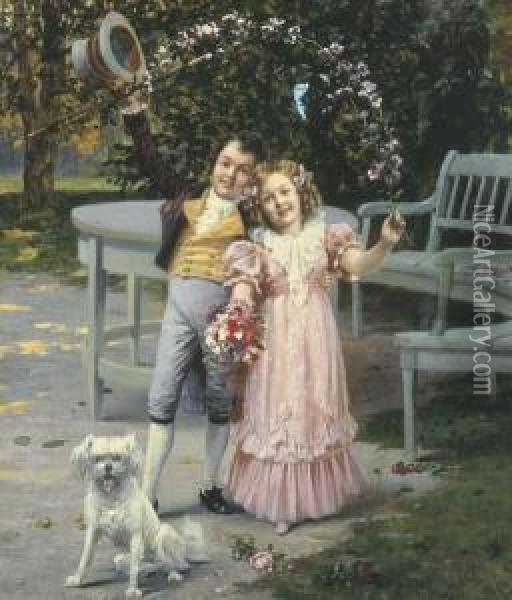 The Happy Couple Oil Painting - Hans W. Schmidt