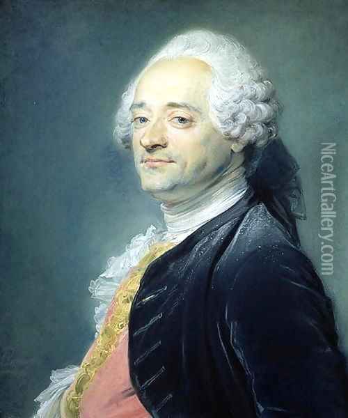 Portrait of Maurice Quentin de la Tour Oil Painting - Jean-Baptiste Perronneau