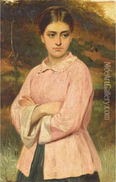In Thought Oil Painting - Charles Sillem Lidderdale