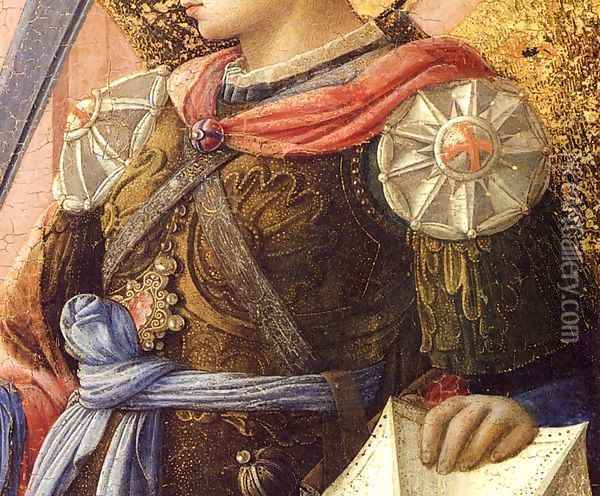St Michael (detail) Oil Painting - Filippino Lippi