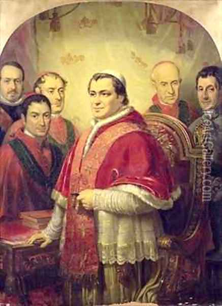 Pope Pius IX 1792-1878 Oil Painting - Jose Galofre Y Coma