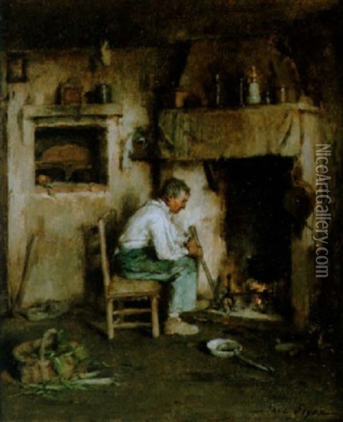 Kuchjeninterieur Oil Painting - Paul Constant Soyer