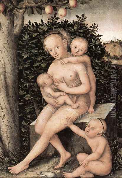 Charity Oil Painting - Lucas The Elder Cranach