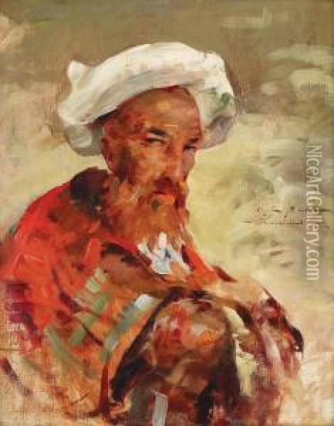 The Carpet Seller Oil Painting - Bertalan Vigh
