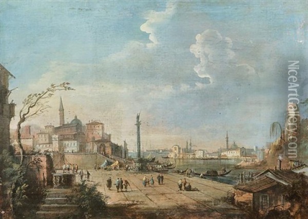 Capriccio Veneziano Oil Painting - Giuseppe Bernardino Bison