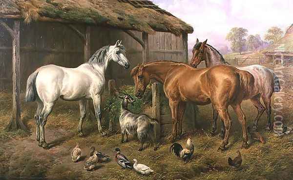 Farmyard Friends Oil Painting - Charles Jones