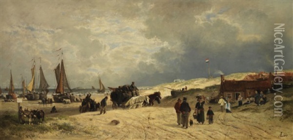 Am Strand Von Scheveningen Oil Painting - Adolf Heinrich Lier