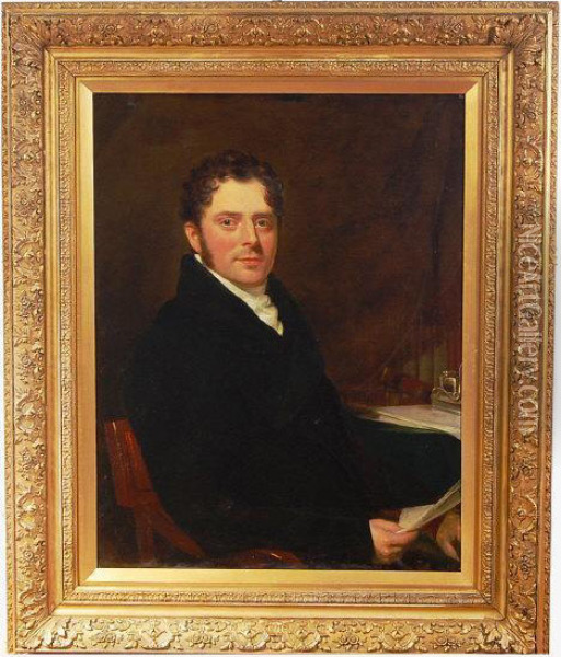 Portrait Of The Lawyer Mr Wallingford Oil Painting - Thomas Jones Barker