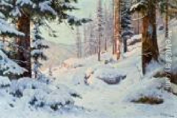 Winterwald Oil Painting - Walter Moras