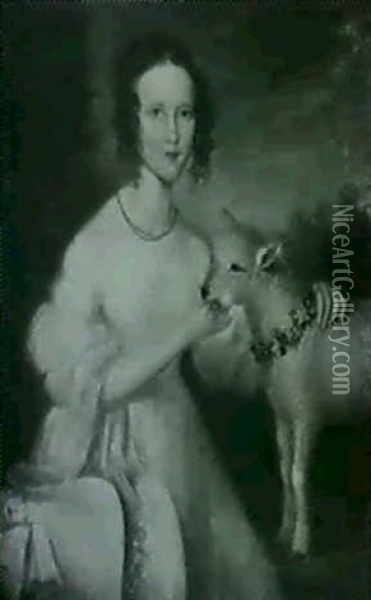 Portrait Of Miss Saltmarsh Oil Painting - William Moore Sr.