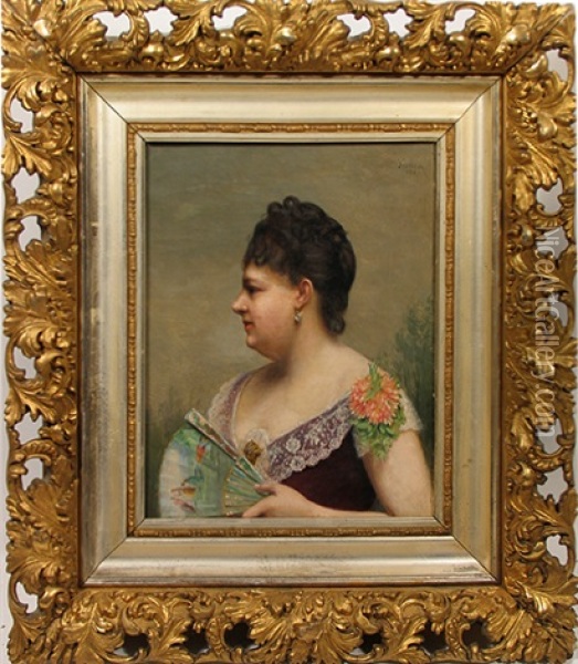 Portrait Of A Lady Oil Painting - Auguste Pichon
