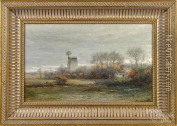 Landscape With A Windmill Oil Painting - Hendrik Dirk Kruseman van Elten