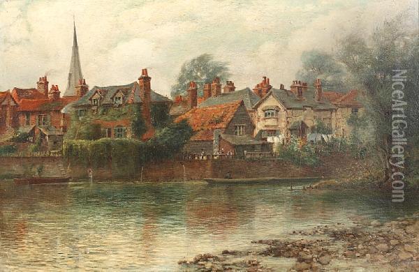 The River At Eton Oil Painting - George Dunkerton Hiscox