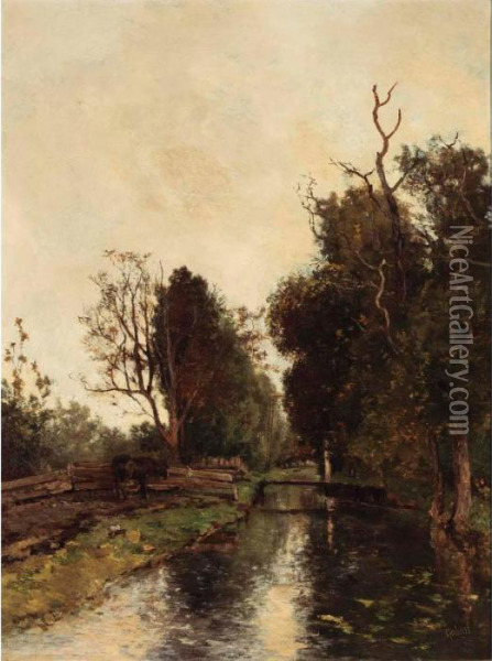 De Broeksloot Te Voorburg Oil Painting - Paul Joseph Constantine Gabriel