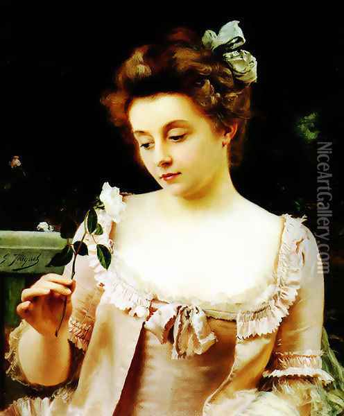 A Rare Beauty Oil Painting - Gustave Jean Jacquet