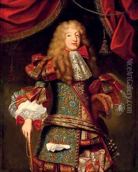 Portrait of man, believed to be The Grand Dauphin (1661-1711) Oil Painting - Alexis-Simon Belle