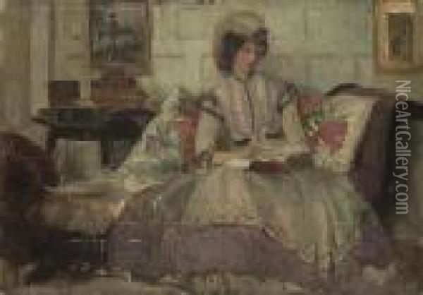 Hilda Reading Oil Painting - George Spencer Watson