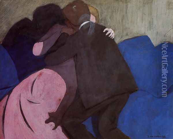 The Kiss Oil Painting - Felix Edouard Vallotton