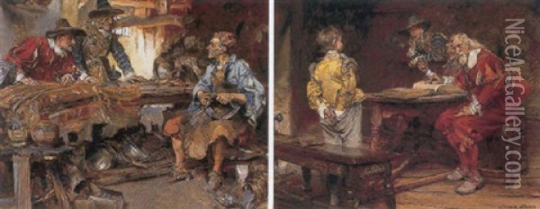 The Amourer Oil Painting - Edgar Bundy
