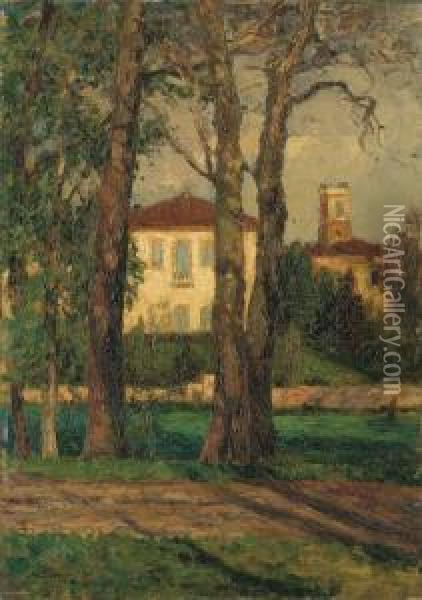 I Giardini Di Villa Reale Oil Painting - Angelo Pavan
