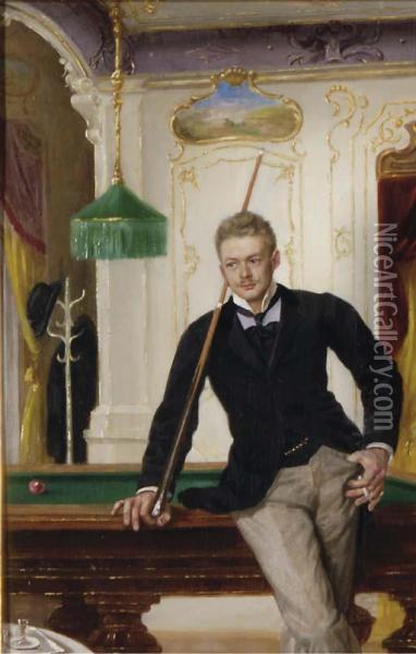 The Billiard Player Oil Painting - John Quincy Adams