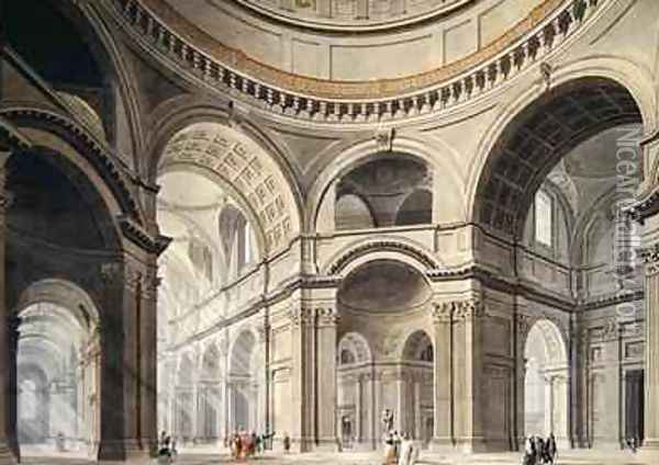 Interior of St Pauls Cathedral Oil Painting - Thomas Malton, Jnr.