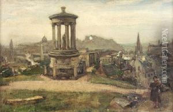 Edinburgh From Calton Hill Oil Painting - Alexander Ignatius Roche