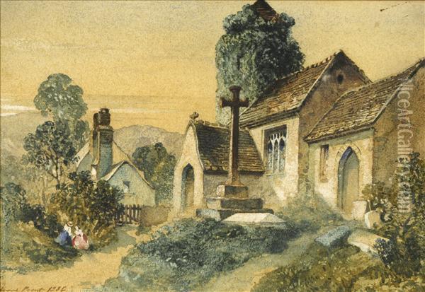 Avillage Church Oil Painting - Samuel Prout