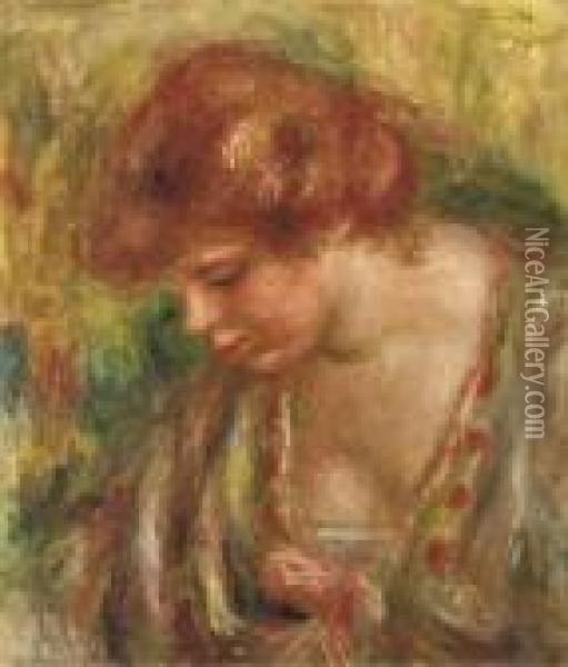 Portrait D'andree Penchee Oil Painting - Pierre Auguste Renoir