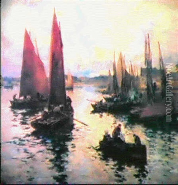 Le Port De Concarneau Oil Painting - Fernand Marie Eugene Legout-Gerard