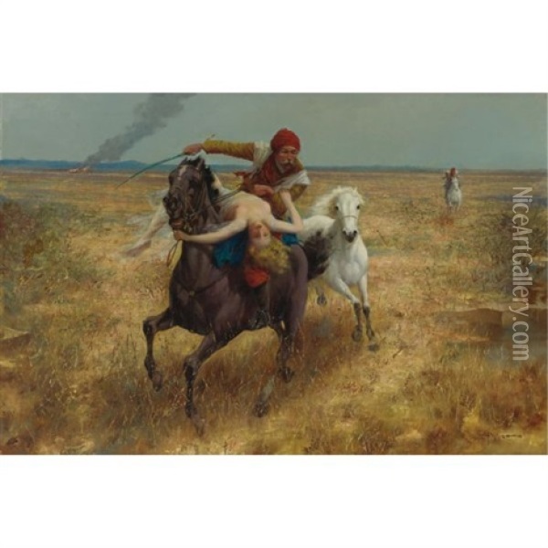 The Abduction Oil Painting - Eduard Ansen-Hofmann