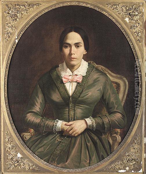 Portrait Of A Lady Oil Painting - Alphonse Honein