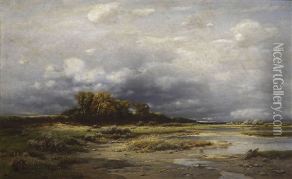Weite Moorlandschaft Oil Painting - Louis (Ludwig) Neubert