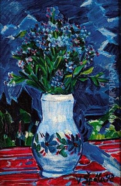 Bouquet Bleu Oil Painting - Vaclav Spala